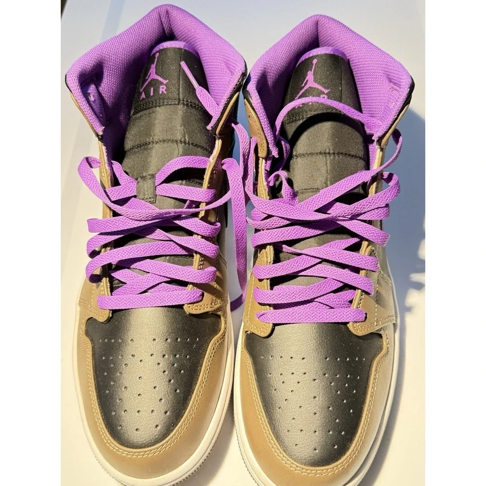 Jordan Air Jordan 1 Mid Mens 13 Palomino Wild Berry Brown Purple DQ8426-215